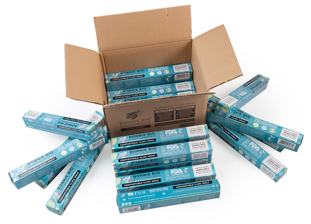 20 Boxes of Compostable Cling Wrap - Bonnie Biodegradable website